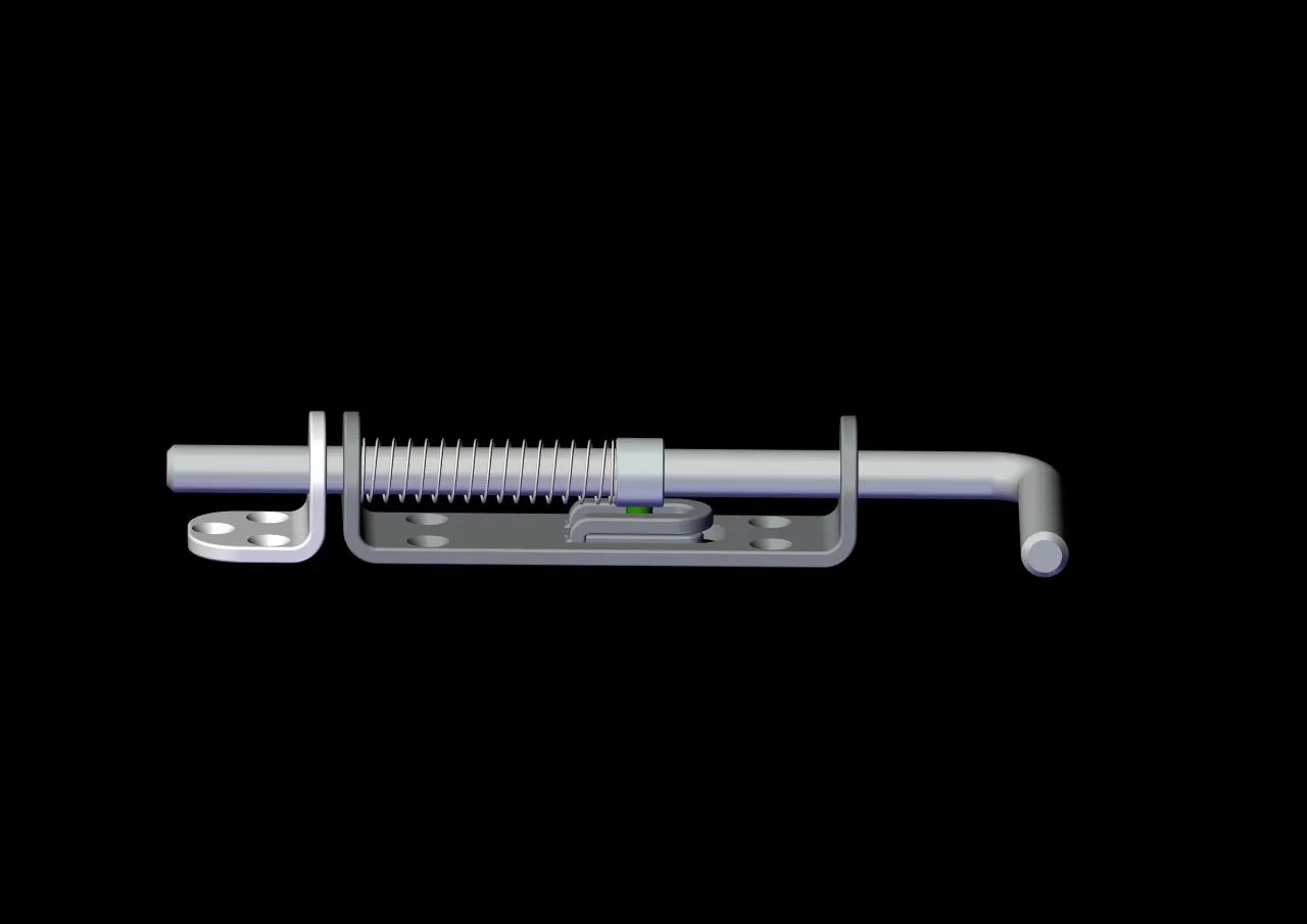 Latch in pushed state — pin advancing along the channel