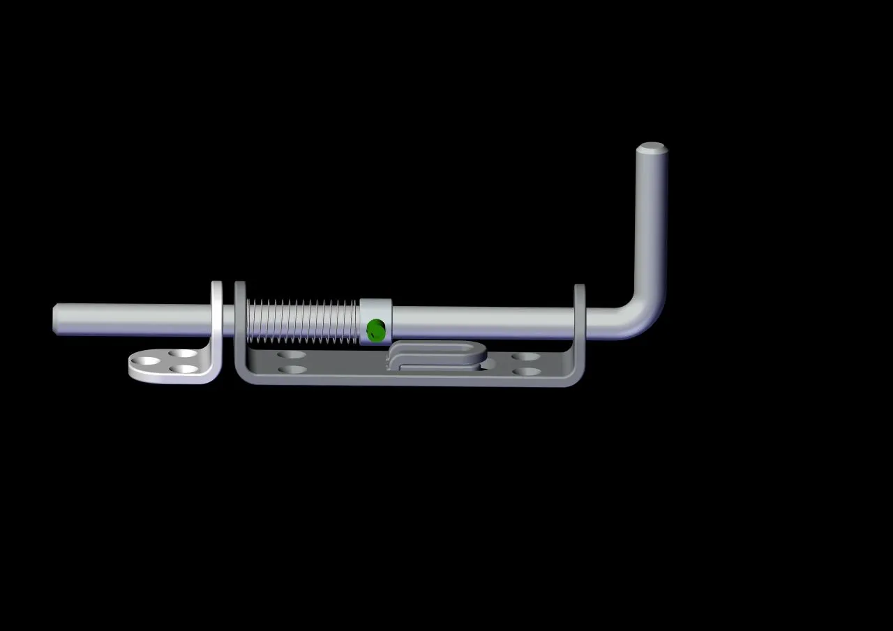 Latch being rotated — pin lifts out of the channel