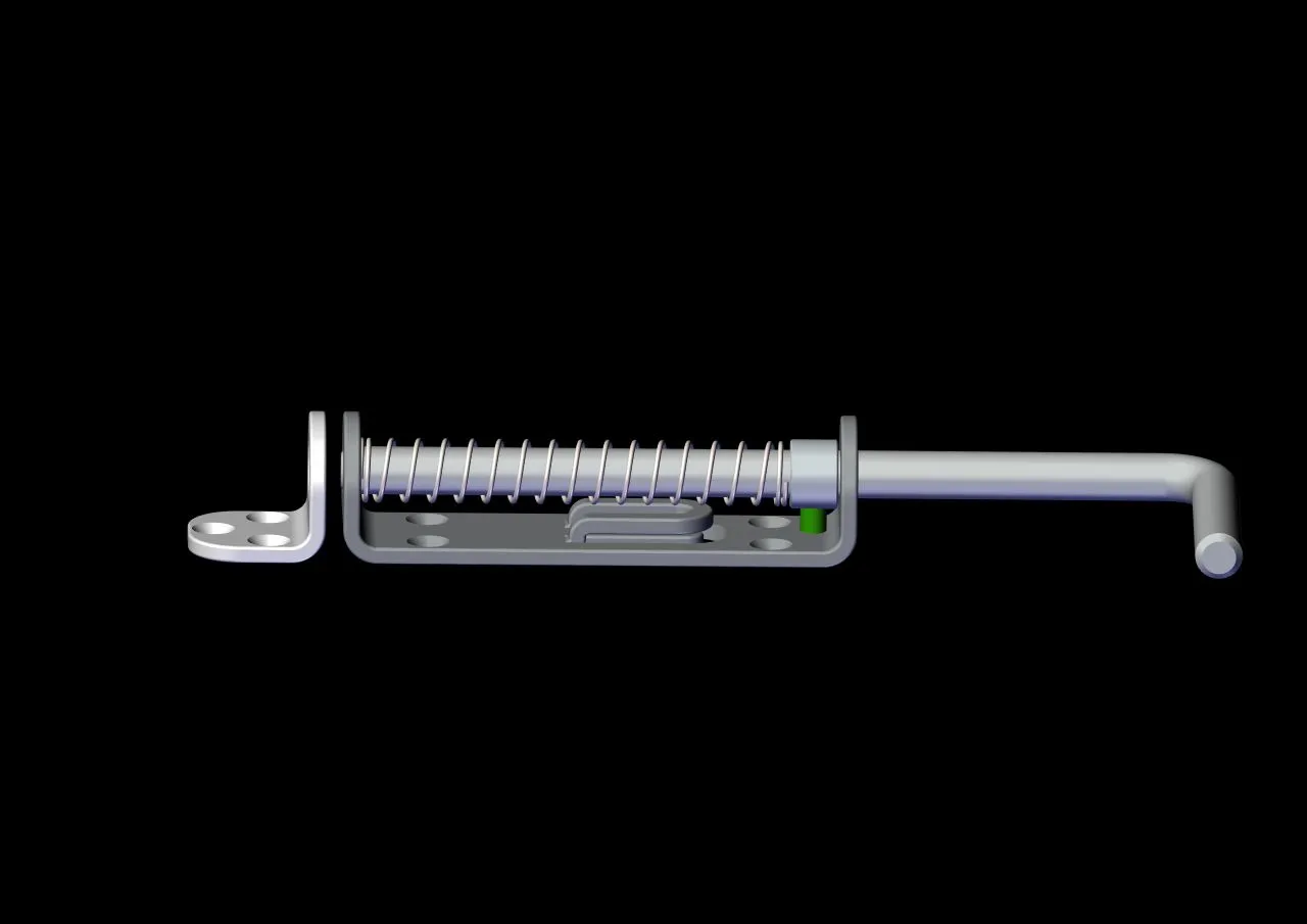 Latch open — bolt retracted, gate releases